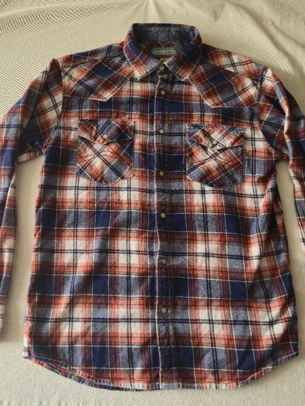 Cody James Men's Medium Plaid Long Sleeve Western Button-Up Shirt